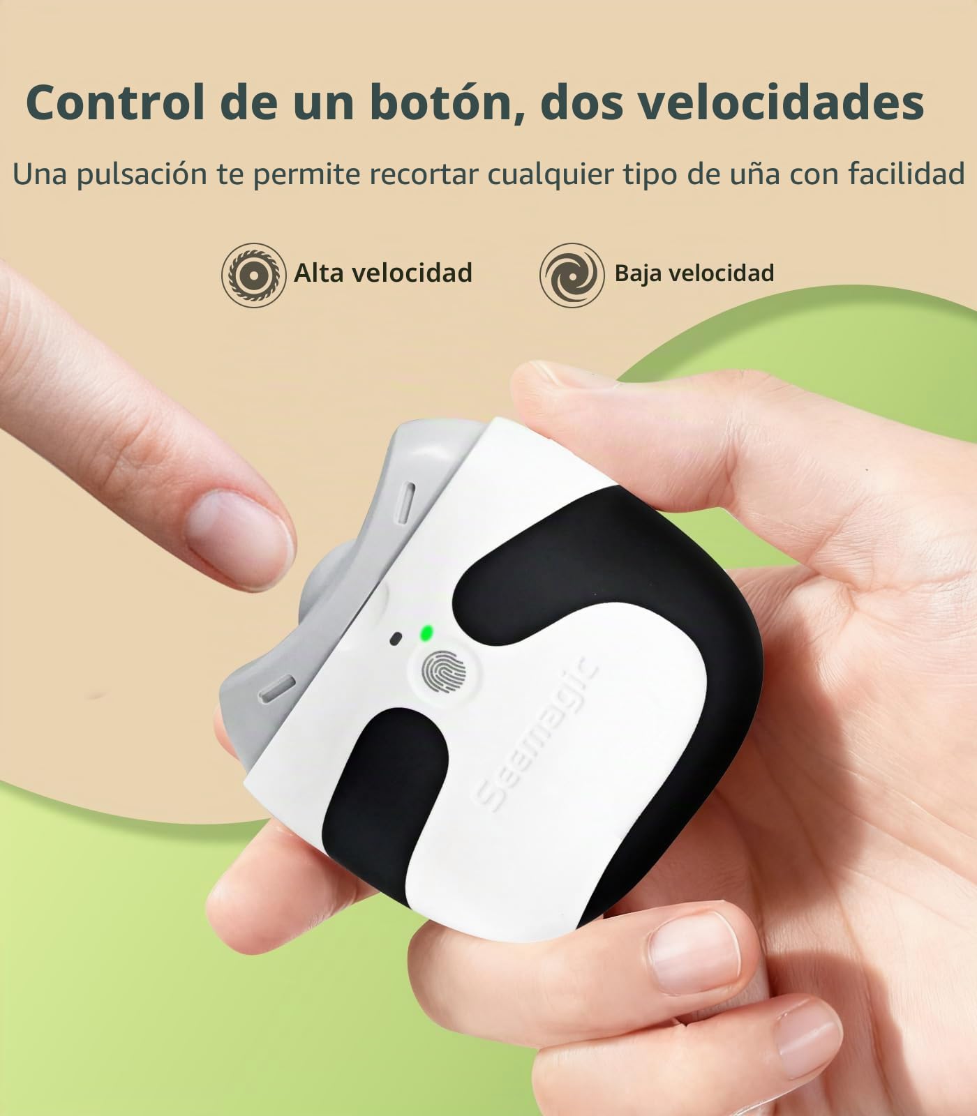 Cortauñas eléctrico 3 en 1con luz LED, recargable | para adultos, personas mayores, niños,regalo aniversario navidad, diseño de panda