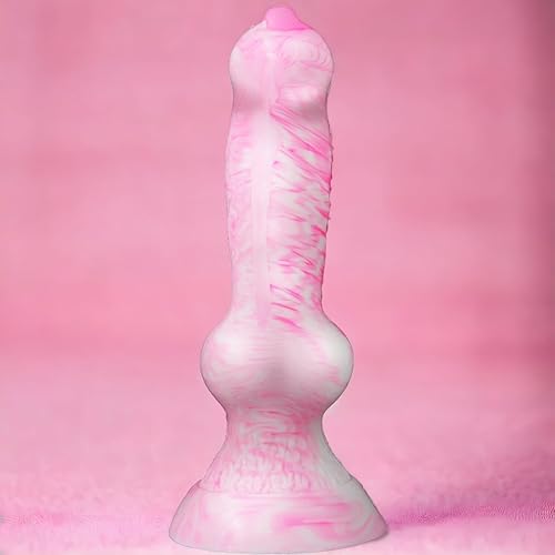 2.88” Diameter Huge Realistic Dog Knot Dildo,9.5 Inch Silicone Big Thick Bad Wolf Dildos with Suction Cup,Fantasy Canine Animal Dragon Anal Plug Penis, Handmade Sex Toy for Women Male - 9“Knot Dildo