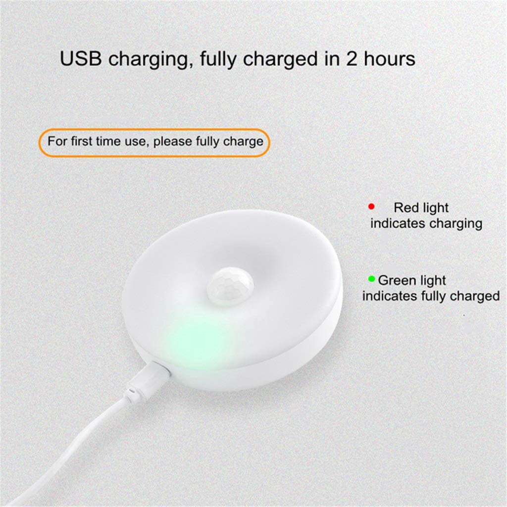 RAGGZZ Nuevo Smart Auto Pir Body Motion Sensor Led Inducción Recargable Noche Luz de Pared Activada Lámpara de Luz de la Luz Del Gabinete de Cocina