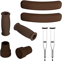 Vista 9 de Almohadillas de repuesto para muletas y empuñaduras de mano y puntas de muletas para axilas, funda de mango y almohadilla para pies, kit
