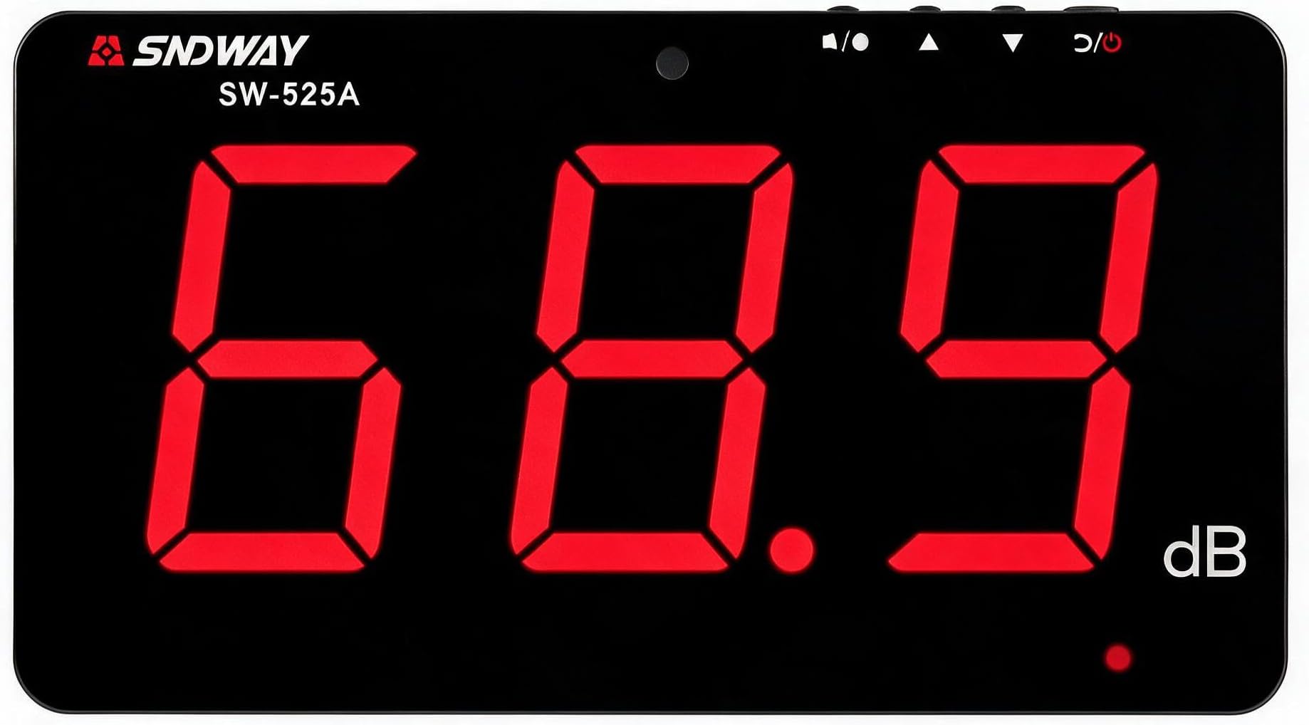 SNDWAY SW-525A 30-130dB Digital Sound Level Meter Noise Meter Decibel Wall | with 9.6 inch LCD Display Noise Meter Decibel Wall Mounted Hanging for Classroom, Studio, Factory,Concert Hall