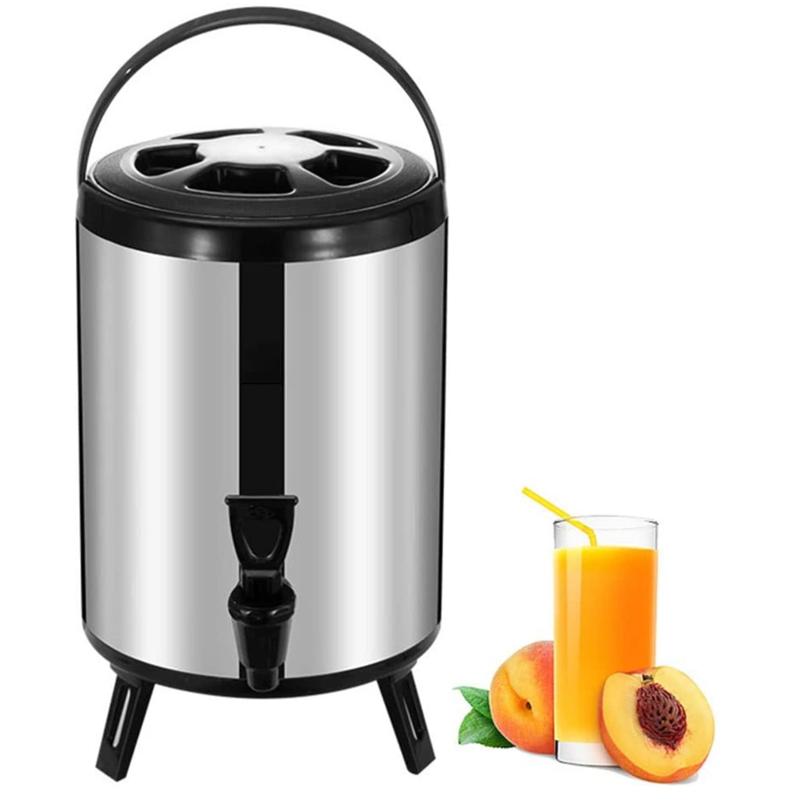 MYUYEE Urn Boiler Hot And Cold Water Dispenser With Faucet, Tea Hot Water Bottle, Insulated Beverage Dispenser,Stainless Steel Bucket (12L)