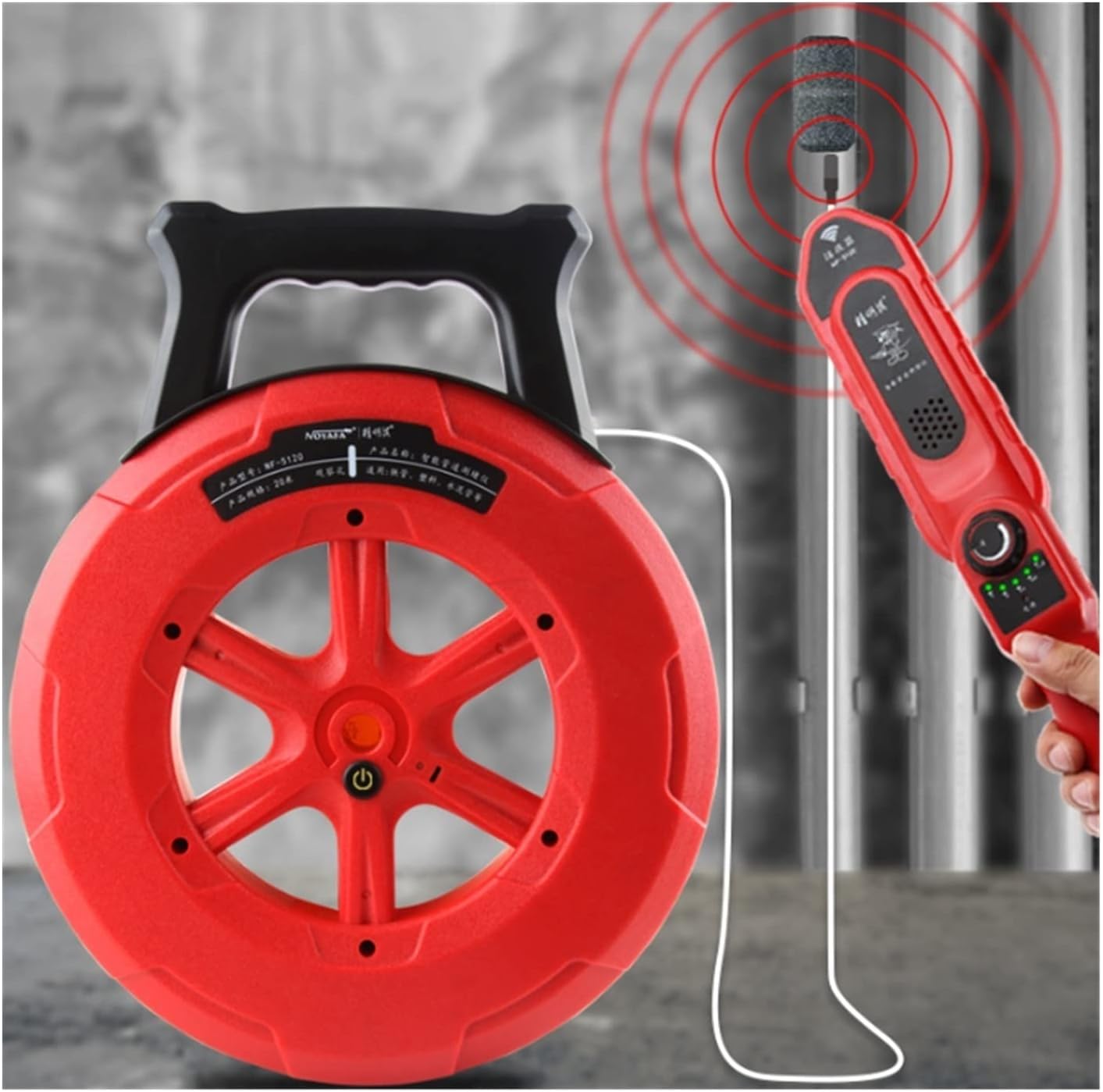 Tester Pipe Locators,Water Blockage Detector For PVC/Plastic/Metal Underground Pipeline Clog Sewer Finder 30M XT-630 with High Efficiency