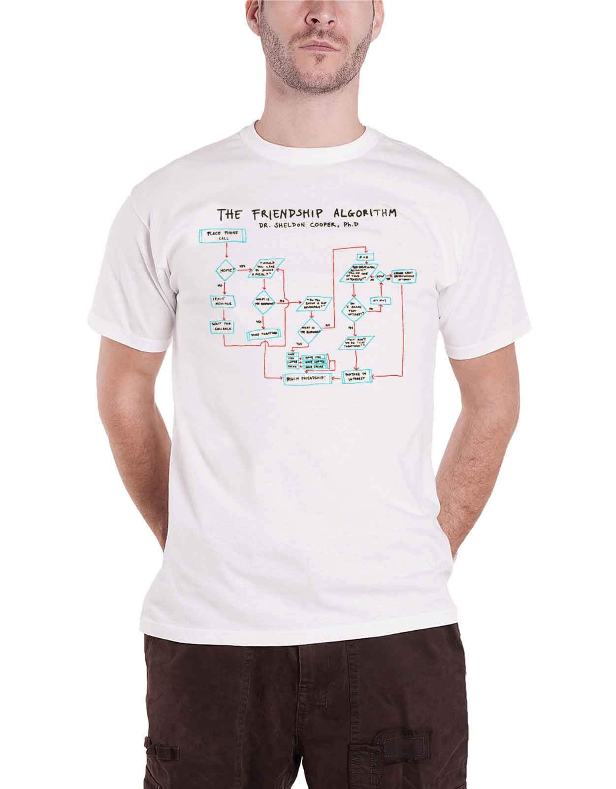 Officially Licensed Merchandise TBBT The Friendship Algorithm T-Shirt (White), Medium