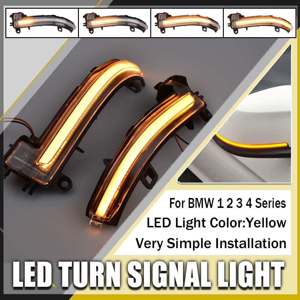 dinamiche indicatori di direzione una coppia specchio luci led per F20 F21 LCI F22 F23 F87 M2 F30 LCI F31 LCI F34 GT F32 F33 F36 i3 I01 X1 E84 Serie 1 2 3 4 (Trasparente)