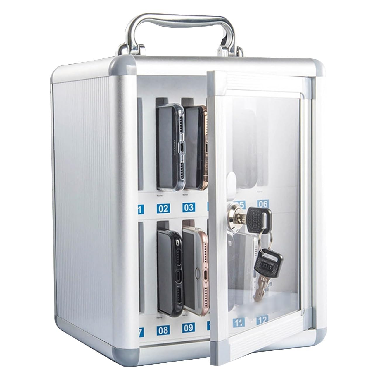 Caja De Pared para Gestión De Teléfonos Móviles con Cerradura: Armario para Guardar Teléfonos De Estudiantes Y Empleados, Taquilla Unificada Escuelas Lugares De Trabajo(12 bits)