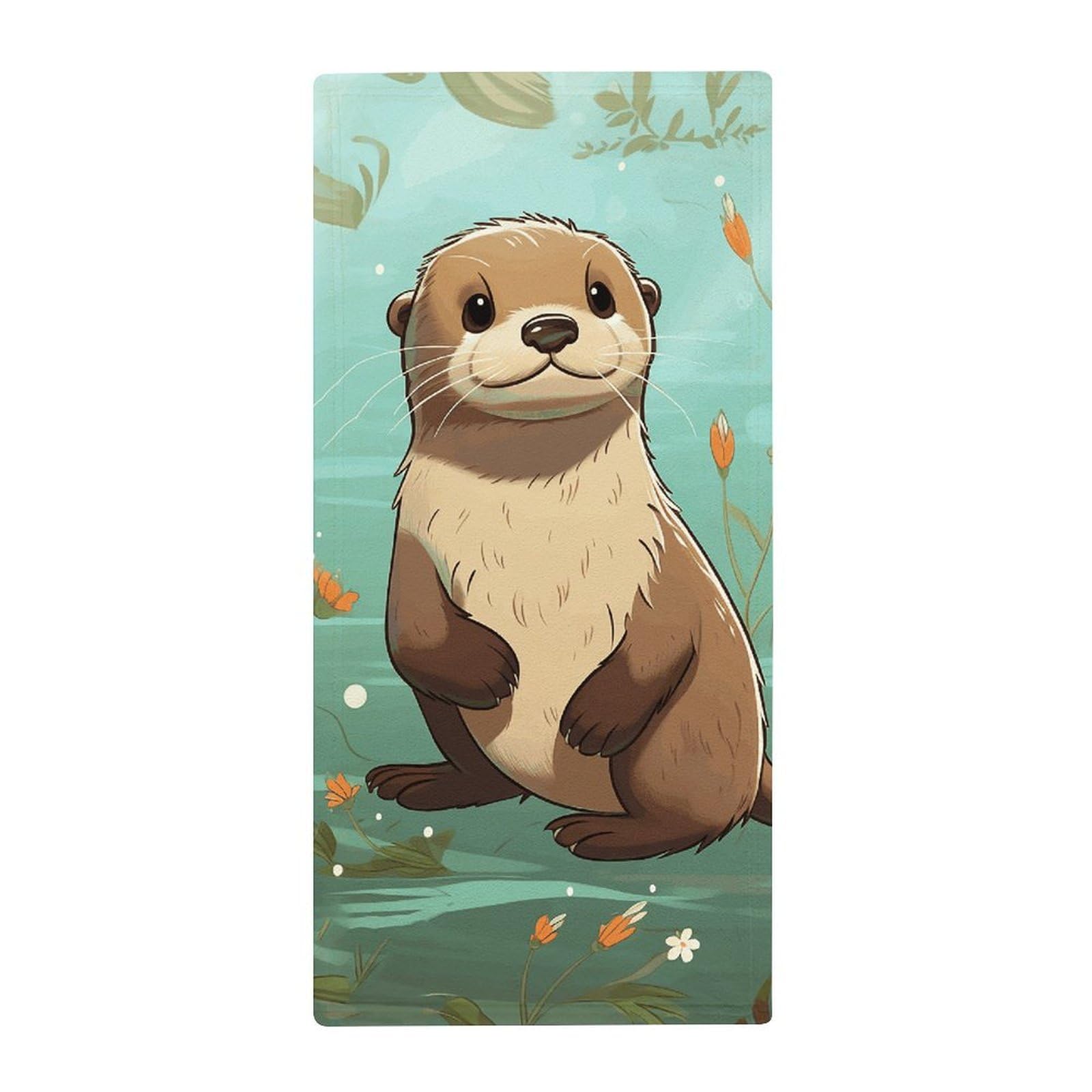 Serviettes absorbantes séchage rapide douche sport motif loutre