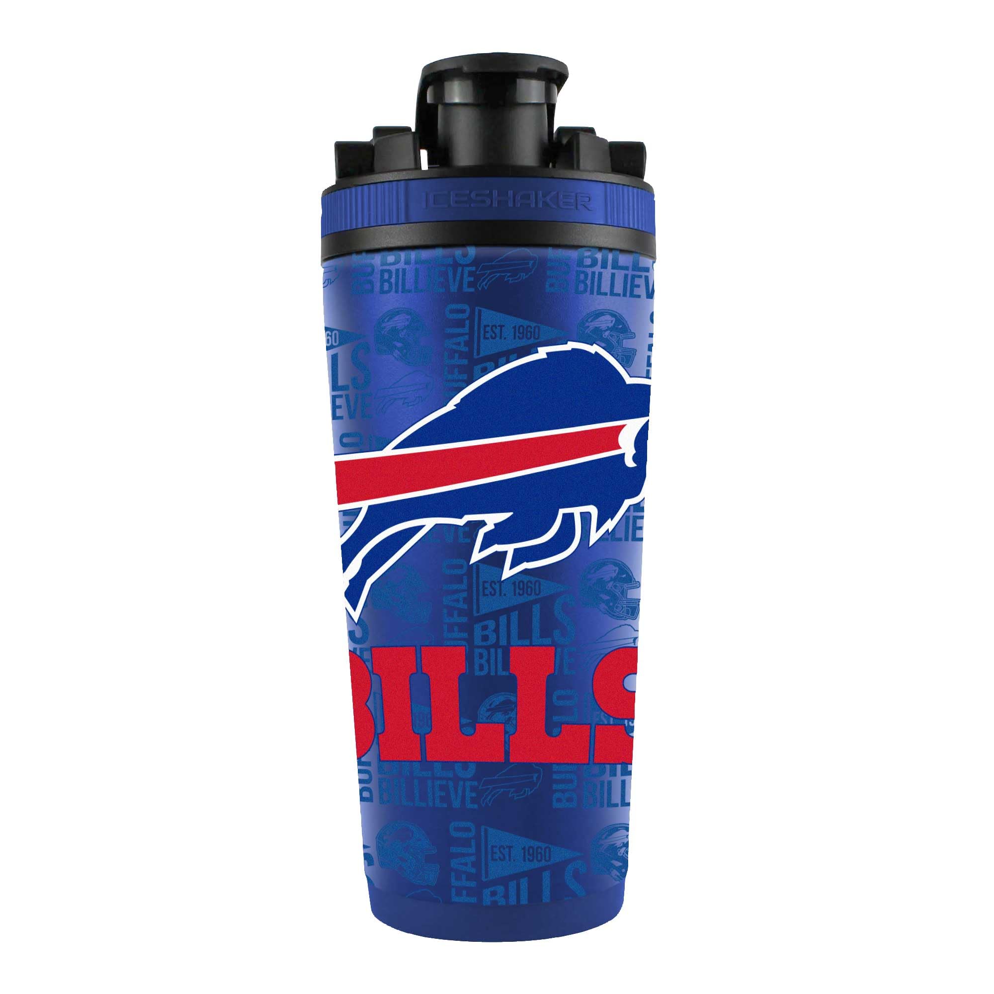 Coctelera de hielo de acero inoxidable 4D Buffalo Bills de 26 oz para tus bebidas