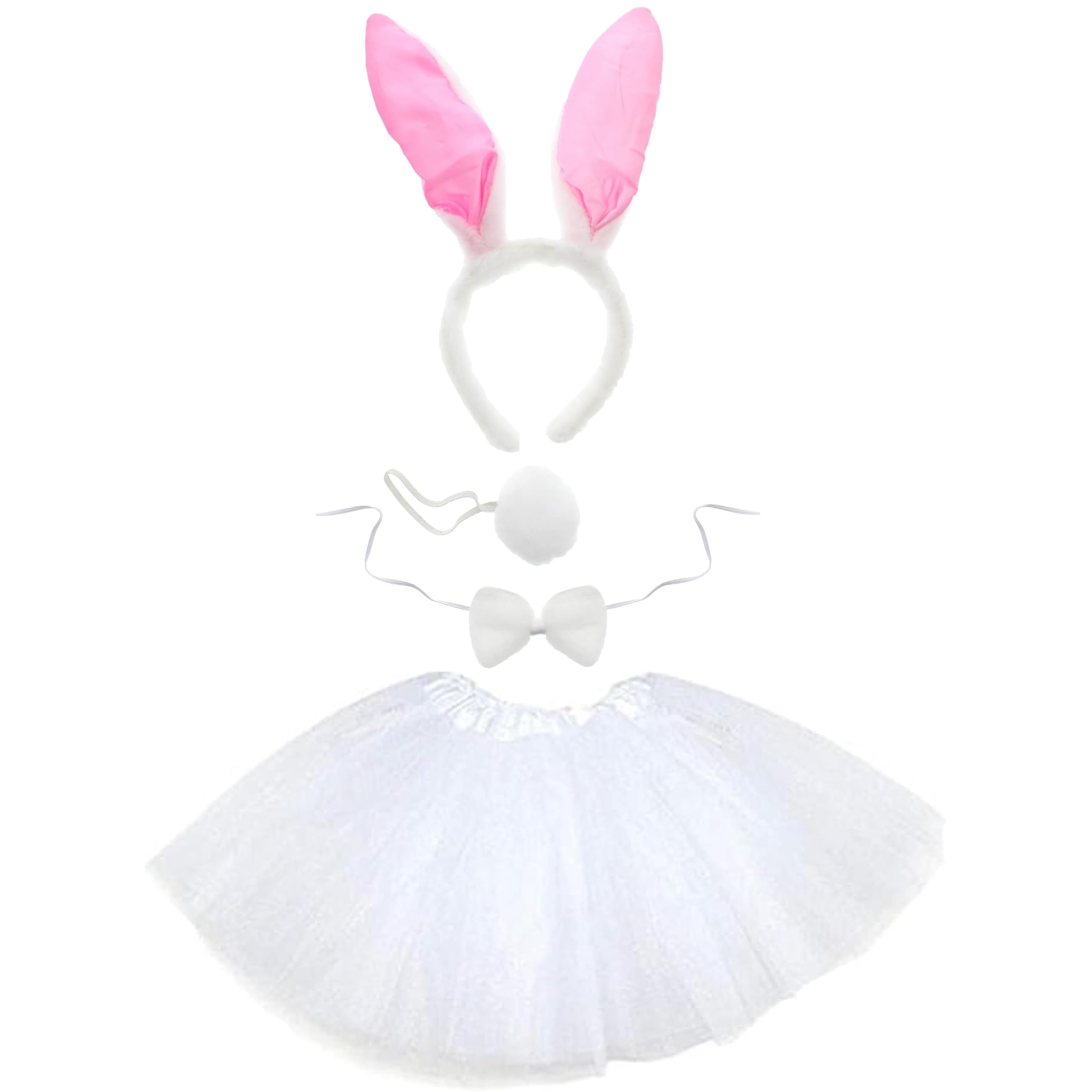 Zac's Alter Ego Animal Ears Bow Tie Tail Tutu Costume Set for World Book Day, Halloween, Nativity, & Fancy Dress Party Skirt Accessories