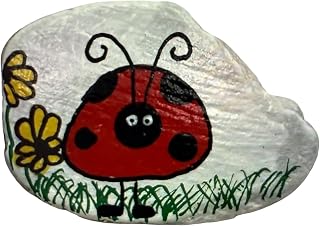 Lady Bug Decorative hand painted rocks, garden stones, and bricks for indoor and outdoor use (3"-5") Medium (5"-8") Large (Large)