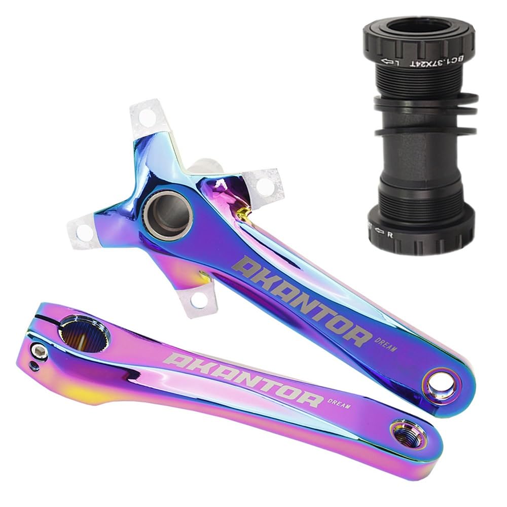 ZXGSXIOU 170mm Crankset 32T 34T 36T 38T Single Speed Chainring Mountain Bike Crank Arm Set 104BCD Road Aluminium Cranksets