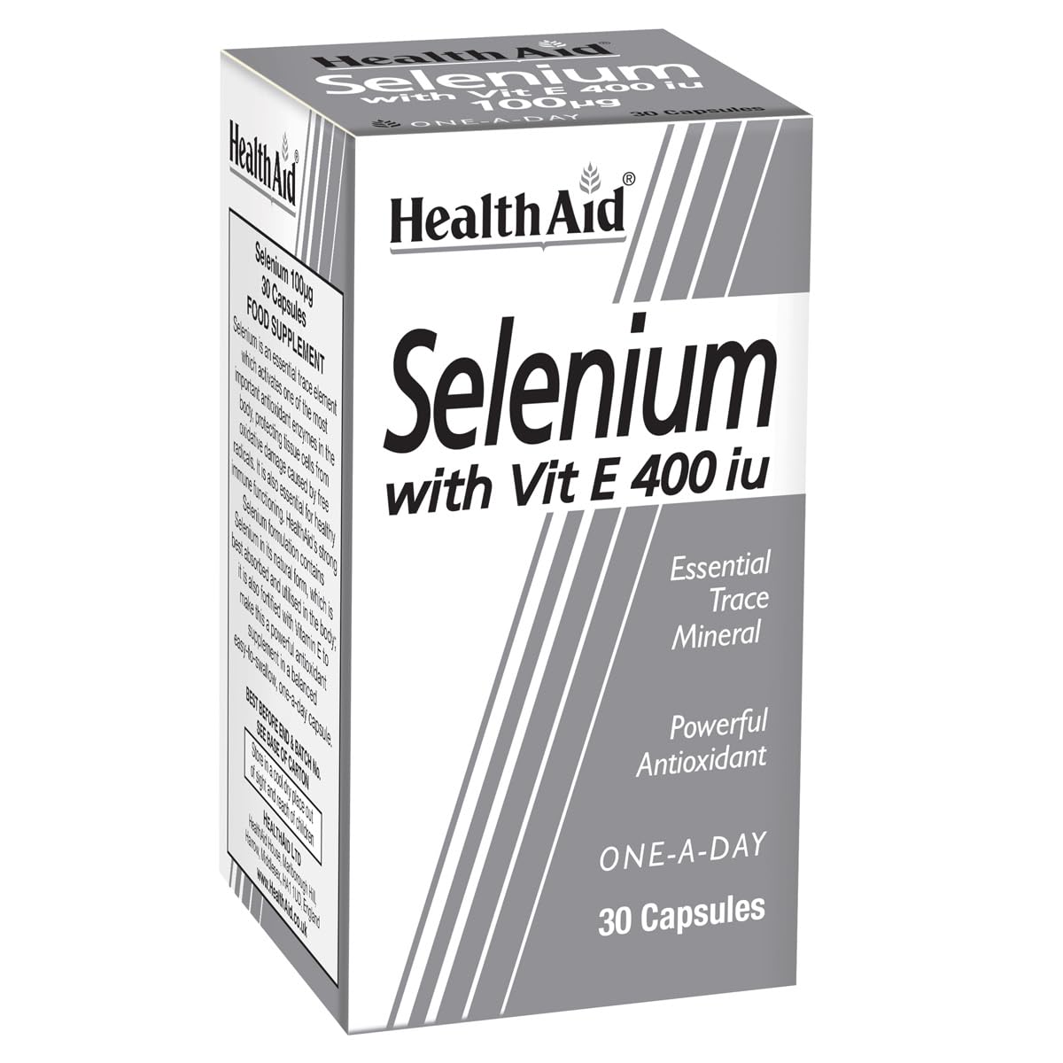 New Healthaid Health Aid Selenium 100Mg + Vitamin E 400Iu, 30 Capsules Had-801355