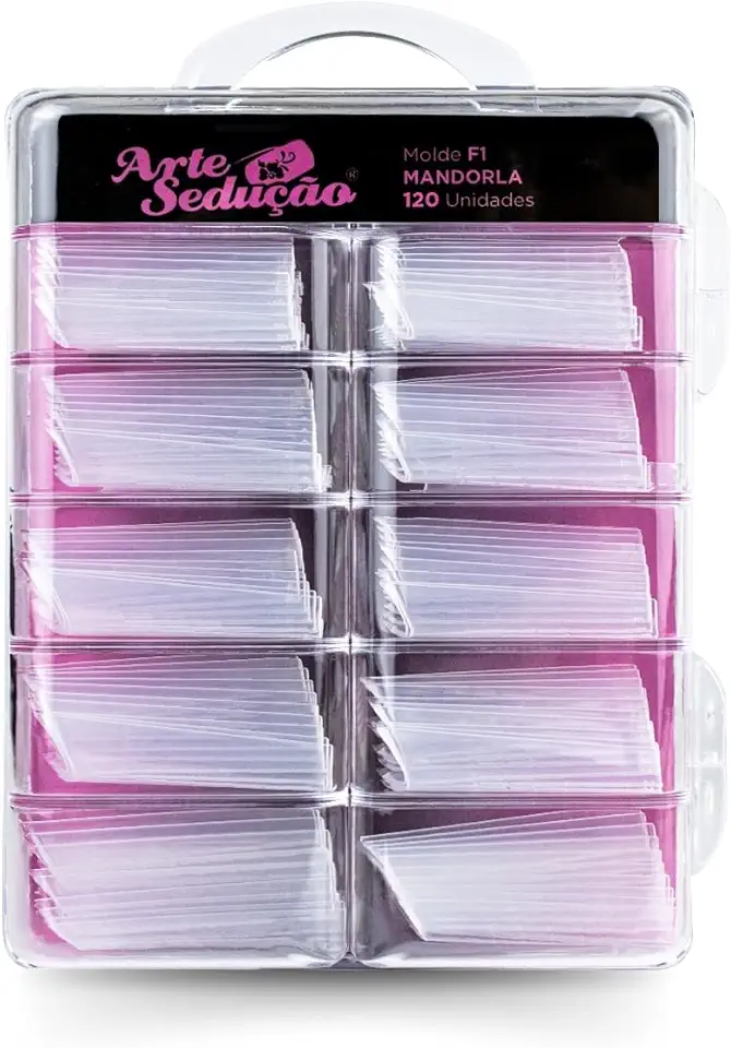 Molde F1 Mandorla Unhas de Gel Acrigel Arte Sedução, 120 Und