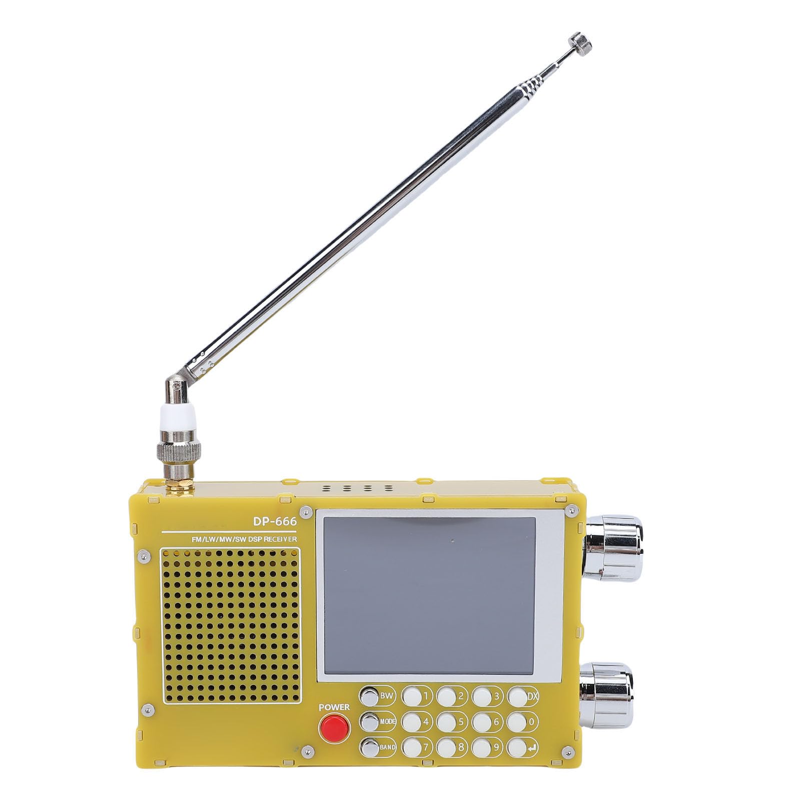 VBESTLIFE Full Band Radio, Portable DSP Radio with 2.8 Inch LCD Touch Screen, 5000mAh Battery, RDS Display, Digital Keyboard for FM LW MW SW Shortwave (Yellow)