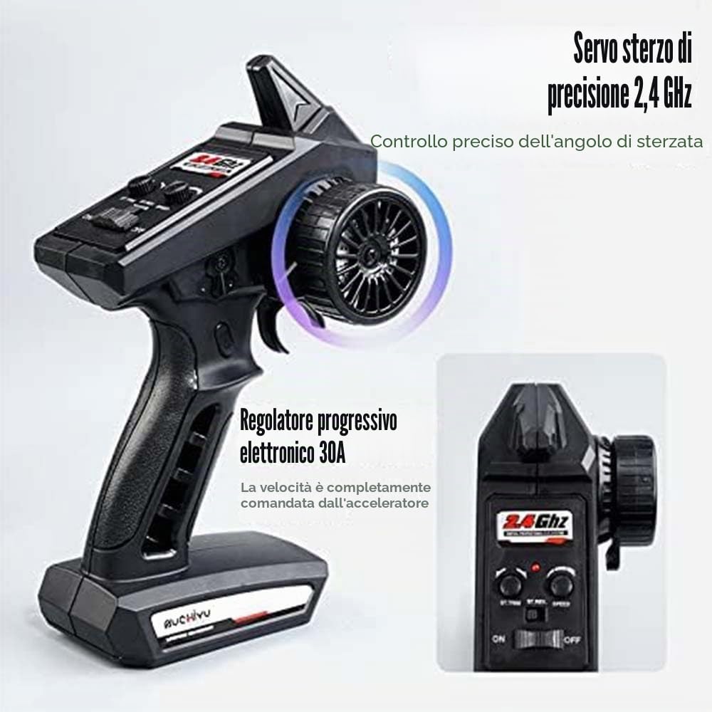 70 KM/H senza spazzole auto telecomandata per adulti, 1/16 RC impermeabile monster truck, 2,4 GHz All Terrain Offroad Drift Car, 4WD RC Buggy, 3 batterie (blu)