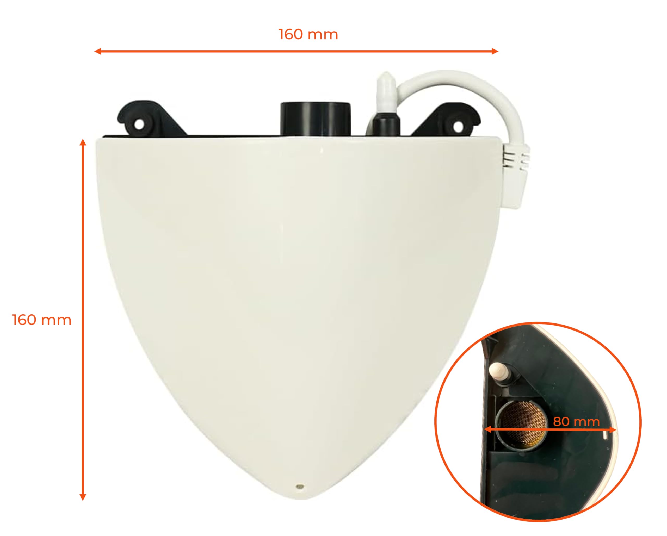 Recamania Bomba de Condensados con depósito DCE de 300 ml para Aire Acondicionado | Silenciosa y Compacta | hasta 38 L/h | Altura de Bombeo 10 m | Instalación Vertical u Horizontal