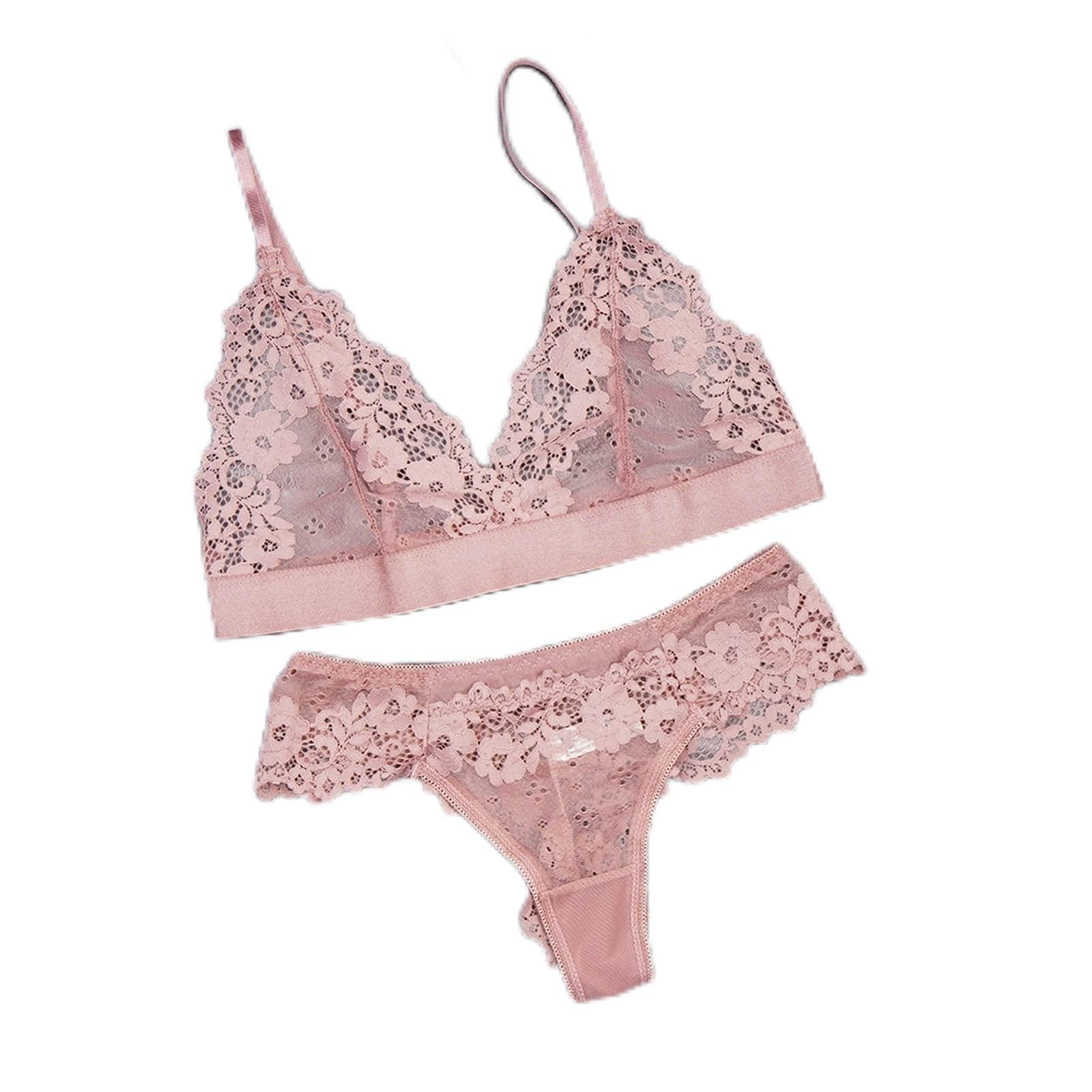 Frauen ultradünne Tasse Mesh Spitze Unterwäsche Set transparente BHS Schönheit zurück Hohlstickerei BH & Kurz-Sets