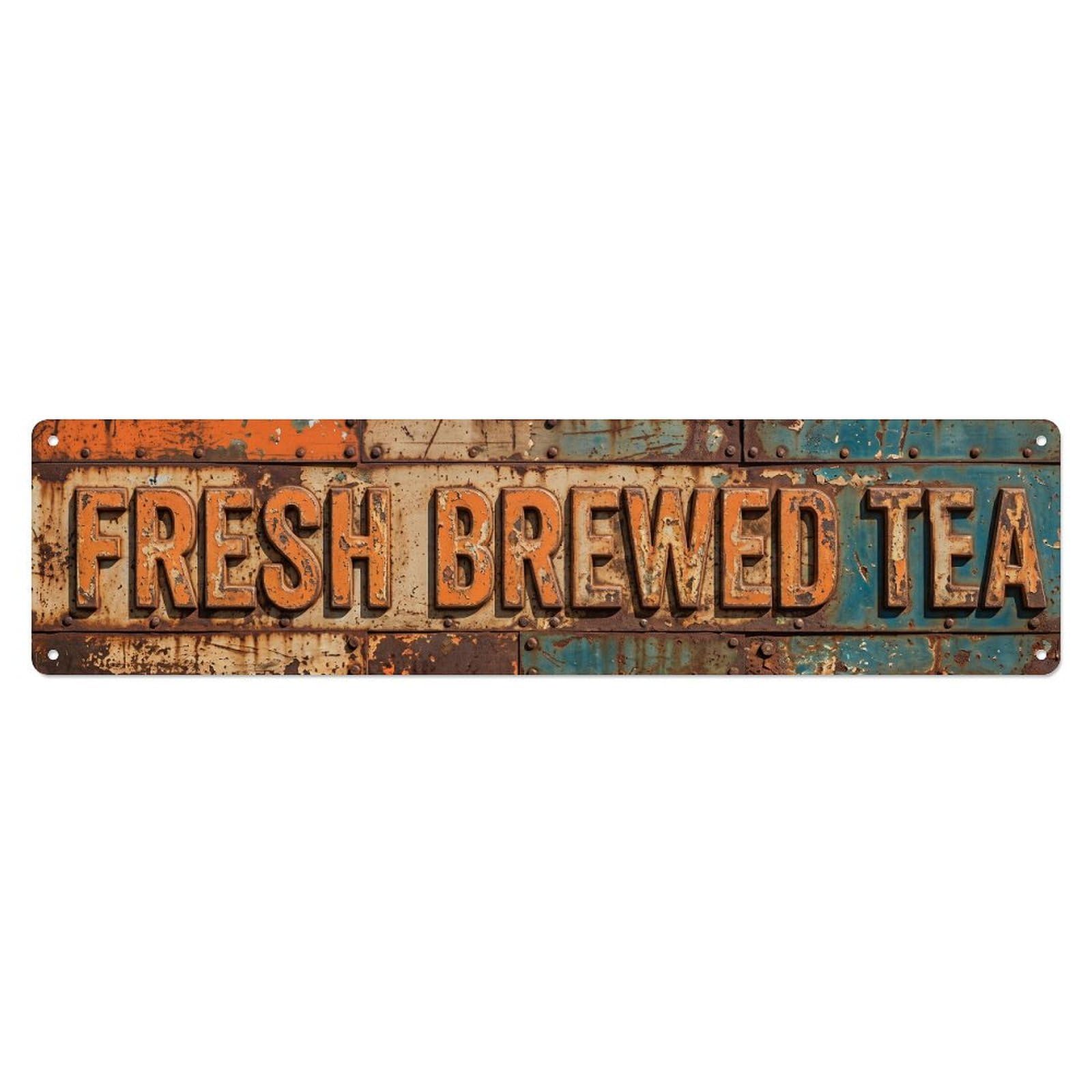 Fresh Brewed Tea Wall Metal Tin Sign