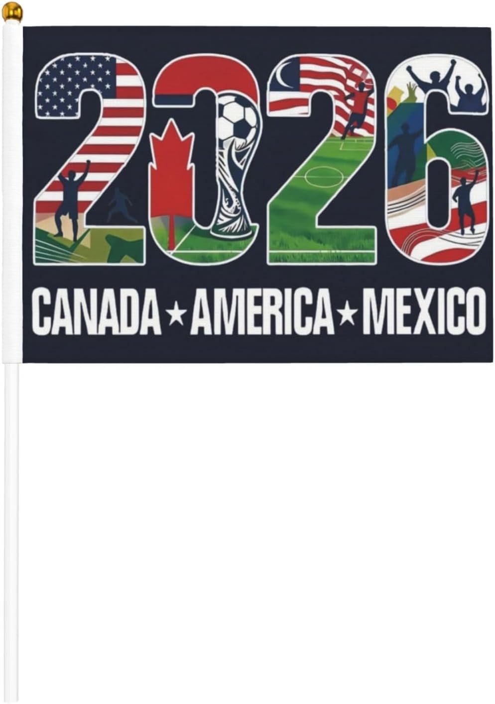 6 Piece Usa Canada Mexico Flag 5.5X8 Soccer Lovers Flags Football Supporters Handheld Flag