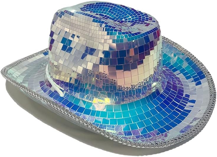 Cool Trendy Sequin Cowboy Hat &Decorative Helmets| Streetwear, Music Festivals, Parties & Photo Shoots
