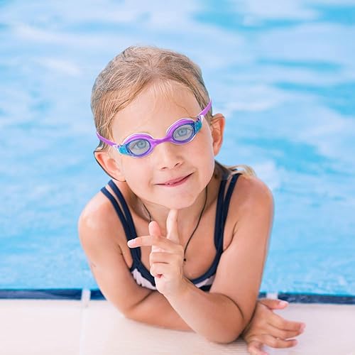 Miniatura 5 de Gafas de natación para niños pequeños de 3 a 8 años, gafas para niños sin tirones de pelo, gafas para niños con correa acolchada