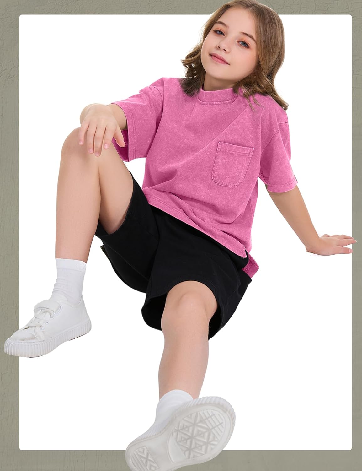 COZYPOIN 3 Pack Unisex Boys Girls T-Shirts Kids Short Sleeve Crewneck Acid Washed Tee Shirts Summer Tops 3-16Y - Image 6