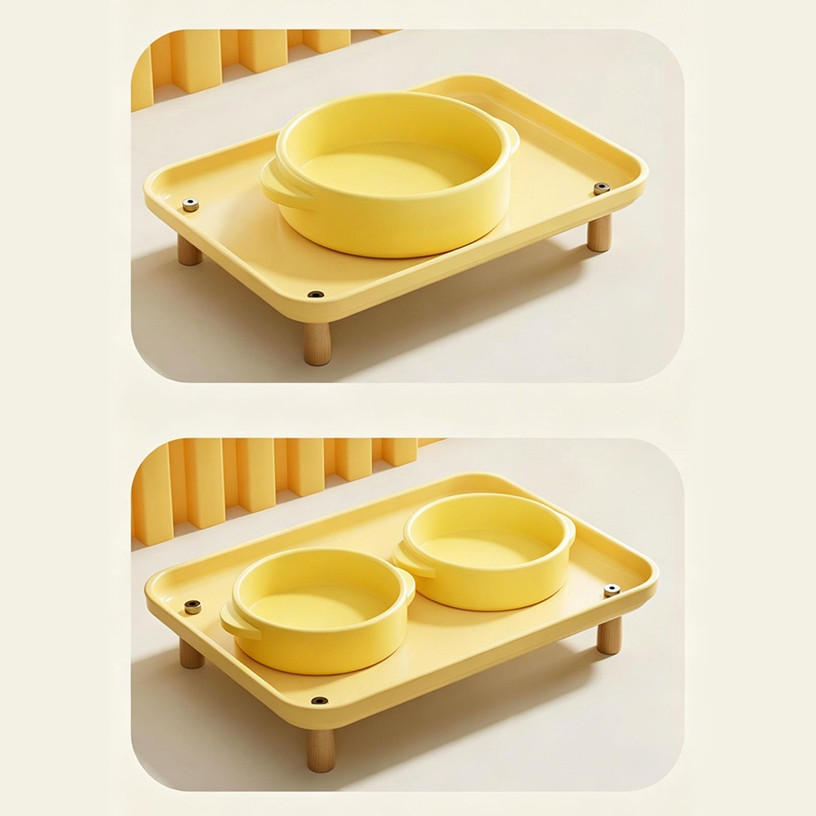 Futternapf für Katzen mit erhöhtem Boden, With2ceramic bowl2