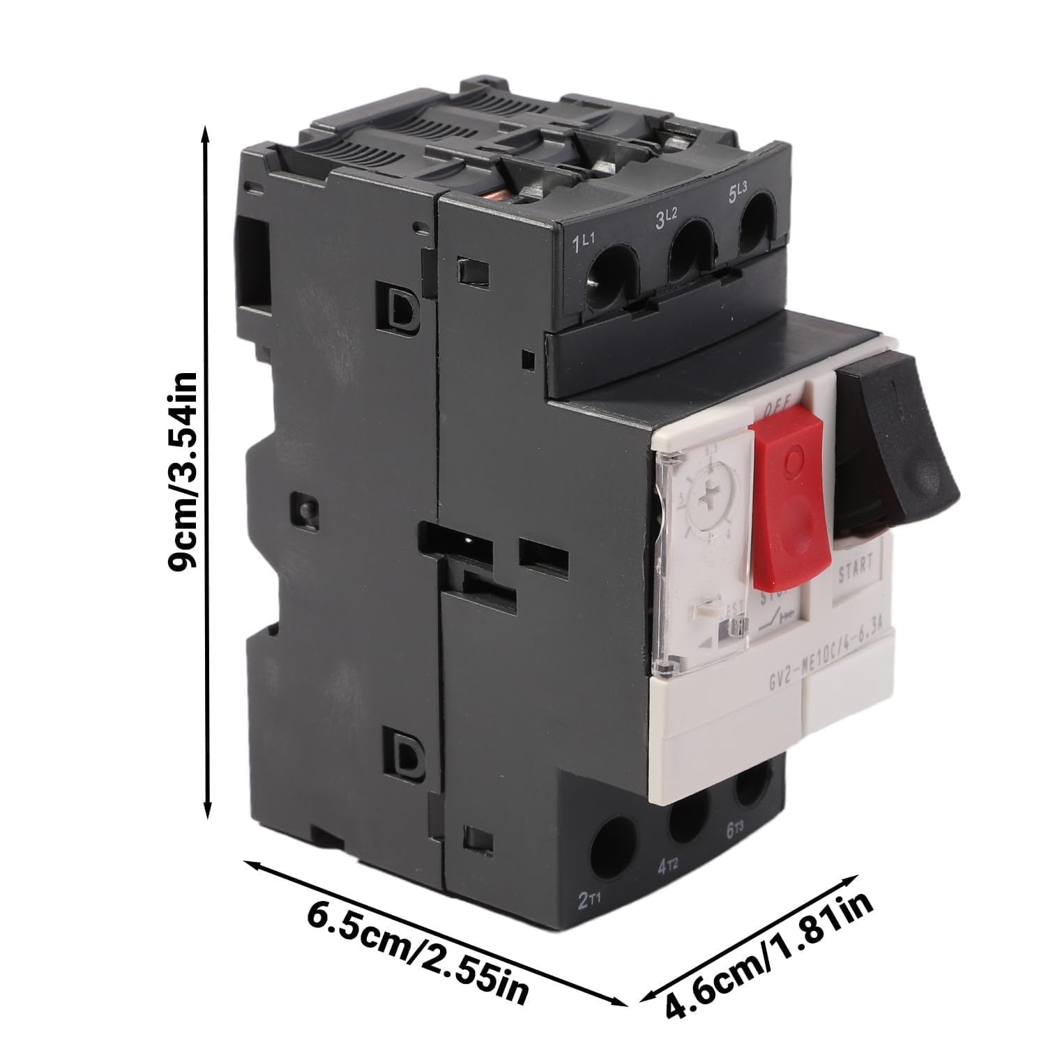 GV2-ME10C Motorschutzschalter, AC690V, 4-6,3A, ABS Material, 35mm Führungsschieneninstallation, Überlast-Kurzschlussschutz