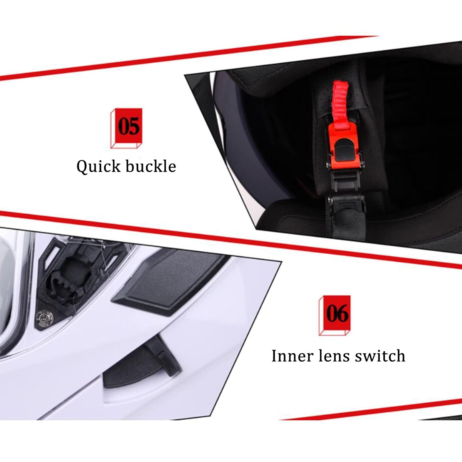 Casco Apribile Modulare Con Doppia Visiera, Integrale Omologato DOT/ECE Per Moto - Per Uomini E Donne Adulti - Blue, L
