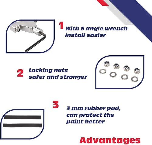 Miniatura 4 de KSP Jack Mount Hood Bisagra Puerta Bisagra Soporte antirrobo para Je-ep 2007-2018 JK,2018+JL Offroad Negro