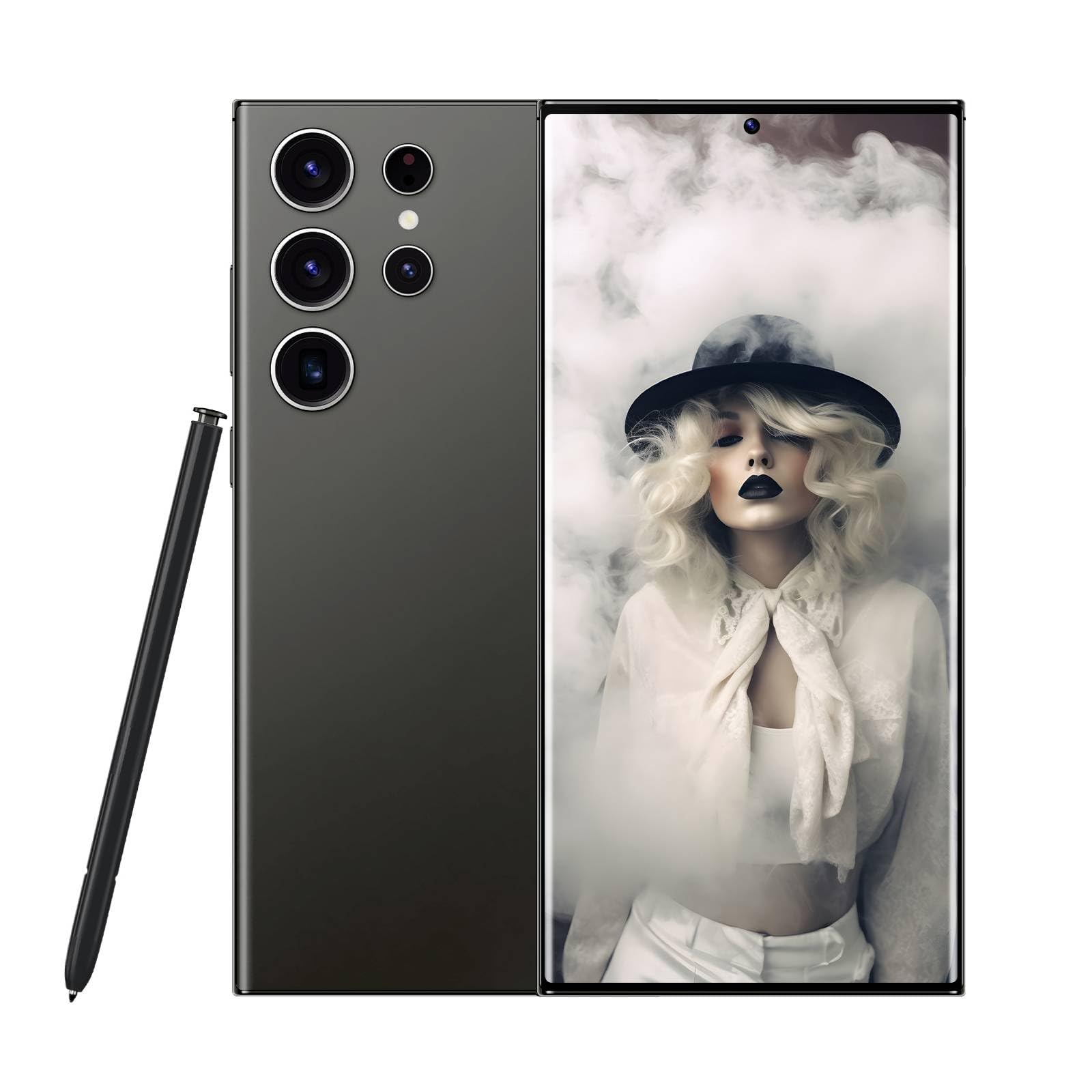 S24 Ultra Unlocked Phones 5G Cell Phone Android 14.0 8+256GB 6.8" HD Screen Dual SIM 108MP+48MP Camera 6800 mAh Built-in Pen (Black)