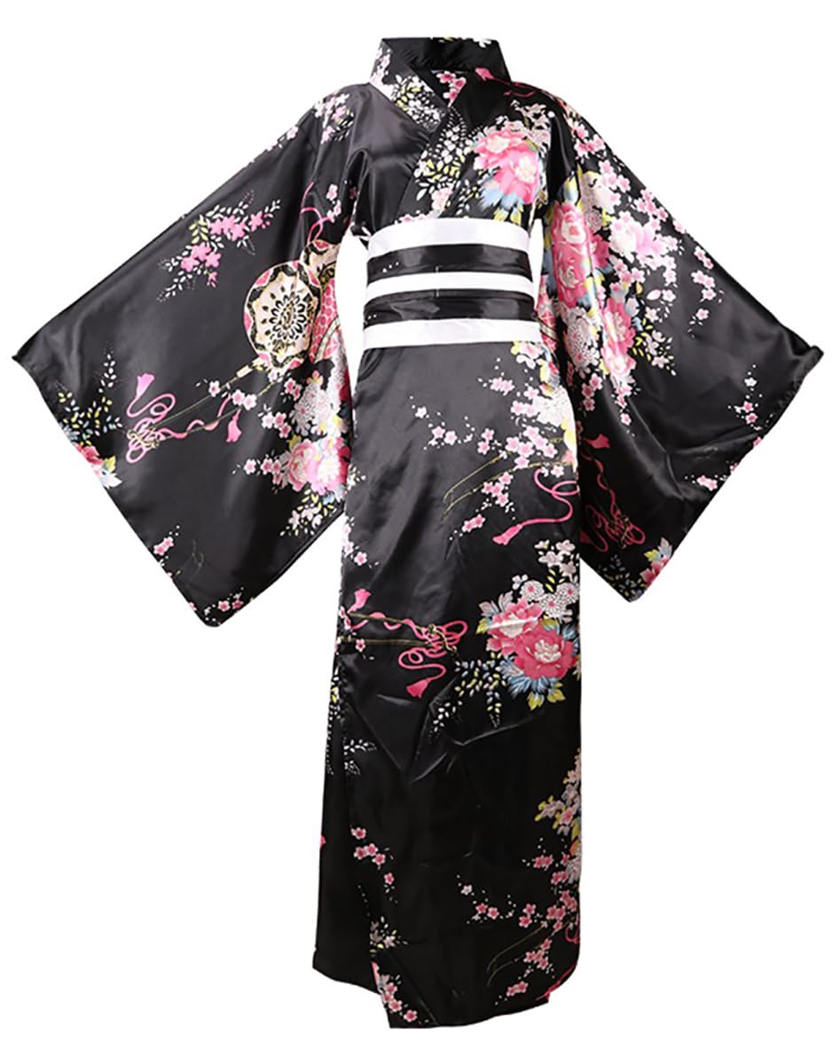 Robe kimono traditionnelle japonaise pour femme, costume d'Halloween, cosplay, geisha yukata