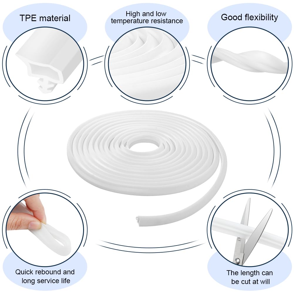 vsshe 10m Door Seal, PVC Rubber Door Sealing Strip - Image 4