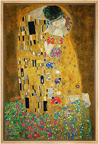 wall26 Framed Canvas Print Wall Art The Kiss by Gustav