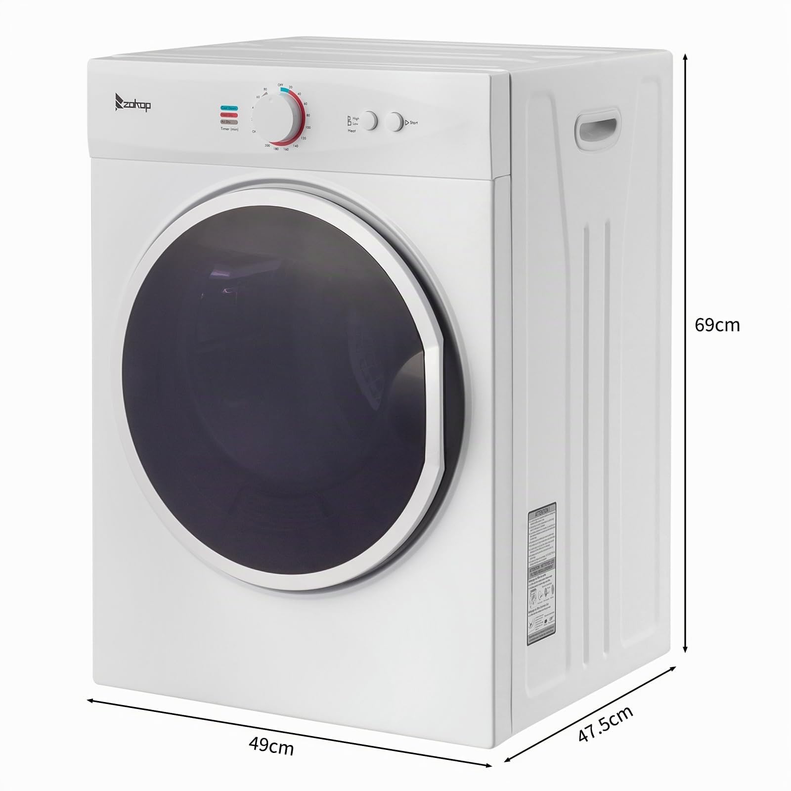 LEADZM Trockner, kompakter Ablufttrockner 1020W 3KG, tragbarer Trockner für Wohnungen