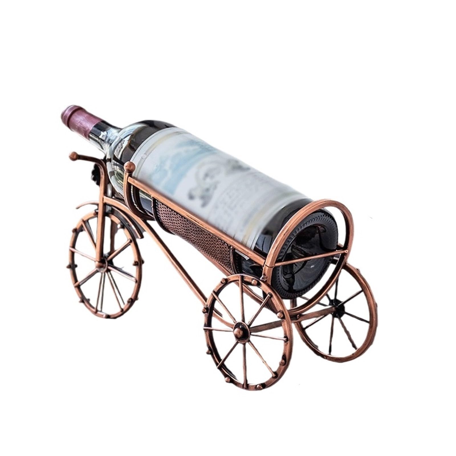 Uchwyt na wino Stojak na wino z kutego żelaza w stylu vintage, trójkołowy Kuchnia