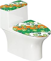 Vista 18 de Cubierta de asiento de inodoro con estampado de cebra, cubierta de tapa de tanque de inodoro ovalada negra, alargada, redonda, repuesto