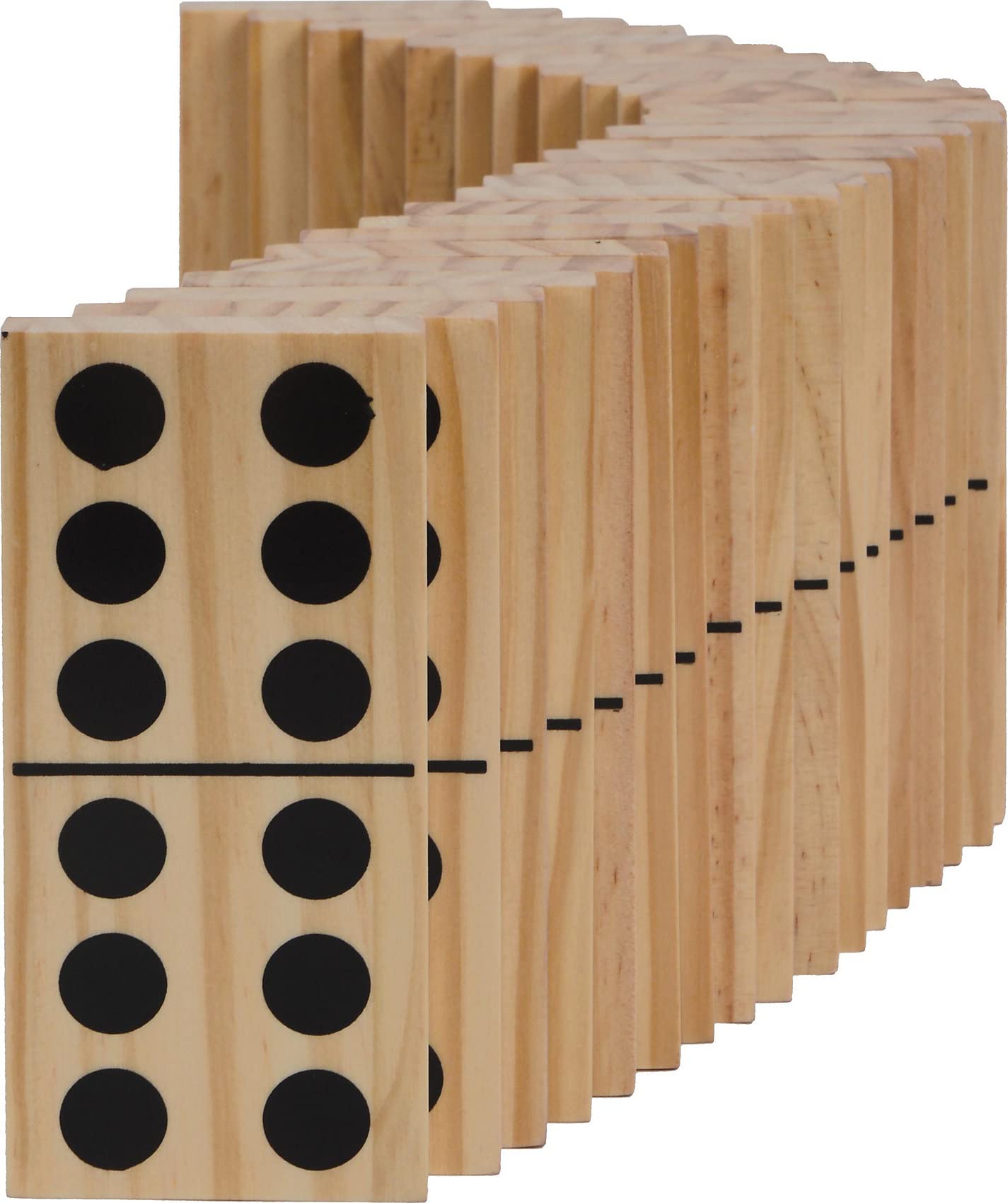 Schildkröt Jumbo Domino, 28 Piezas de Dominó de Gran Formato, 13x6 x1cm Madera FSC, Juego Niños y Adultos, Almacenamiento Práctico en una Bolsa de Malla con Cordón, 970314