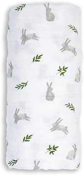 Lulujo Baby Swaddle Blanket Unisex Softest 100% Cotton Muslin Swaddle Blanket Neutral Receiving Blanket for Girls & Boys| 40in x 40in| Baby Gift| Bunnies