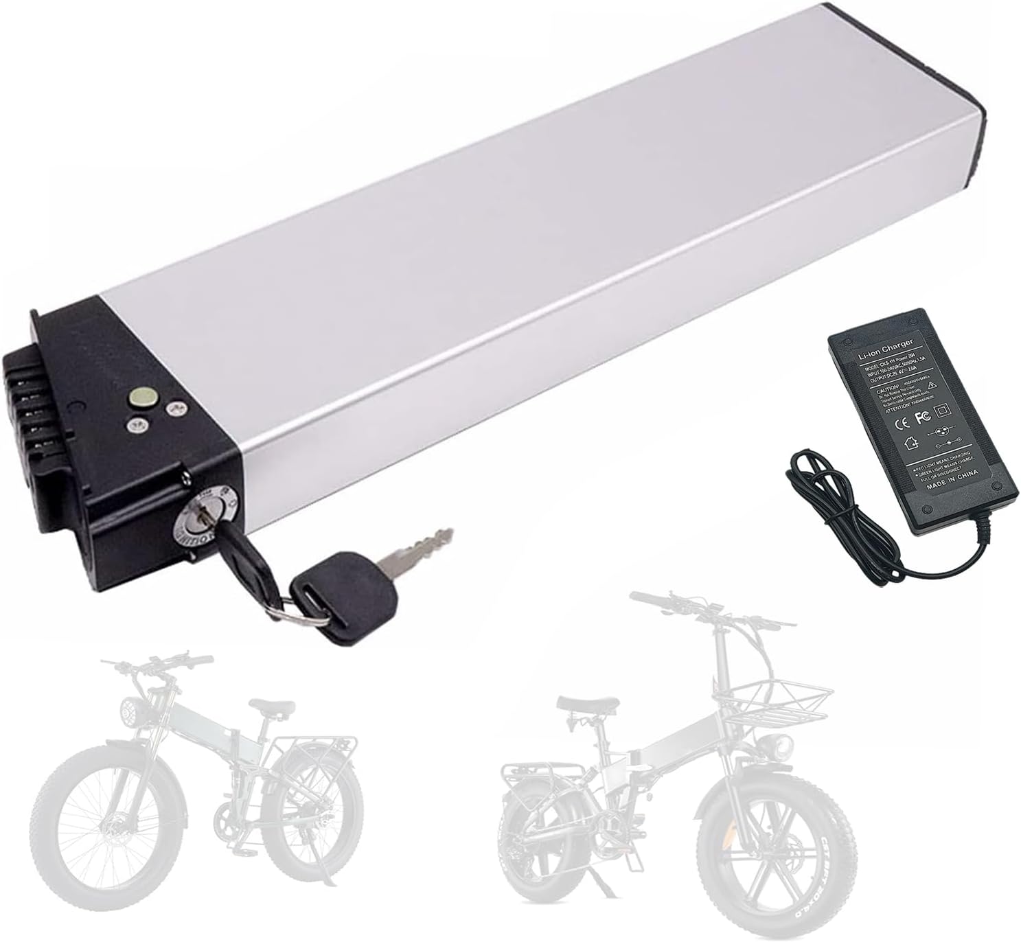 HJGHY 48V 8Ah 10.4Ah 12Ah 14Ah Electric Bike Battery 48V Lithium Ion Rechargeable Battery 48V Folding E-Bike Battery with Charger
