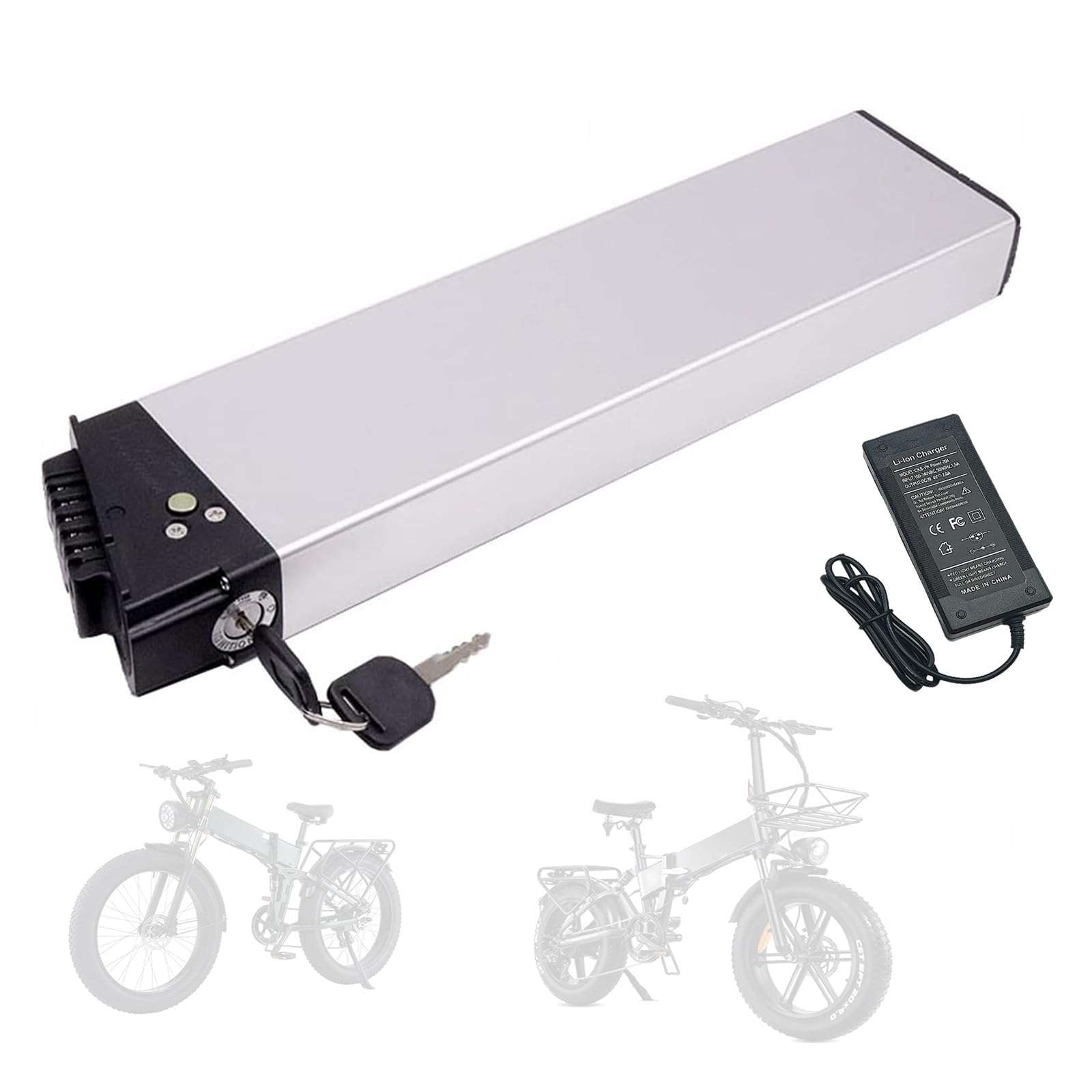 HJGHY 48V 8Ah 10.4Ah 12Ah 14Ah Electric Bike Battery 48V Lithium Ion Rechargeable Battery 48V Folding E-Bike Battery with Charger