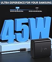 Vista 2 de Cargador súper rápido USB C de 45 W, cargador de teléfono Android de carga rápida de 45 W, compatible con Samsung Galaxy S25