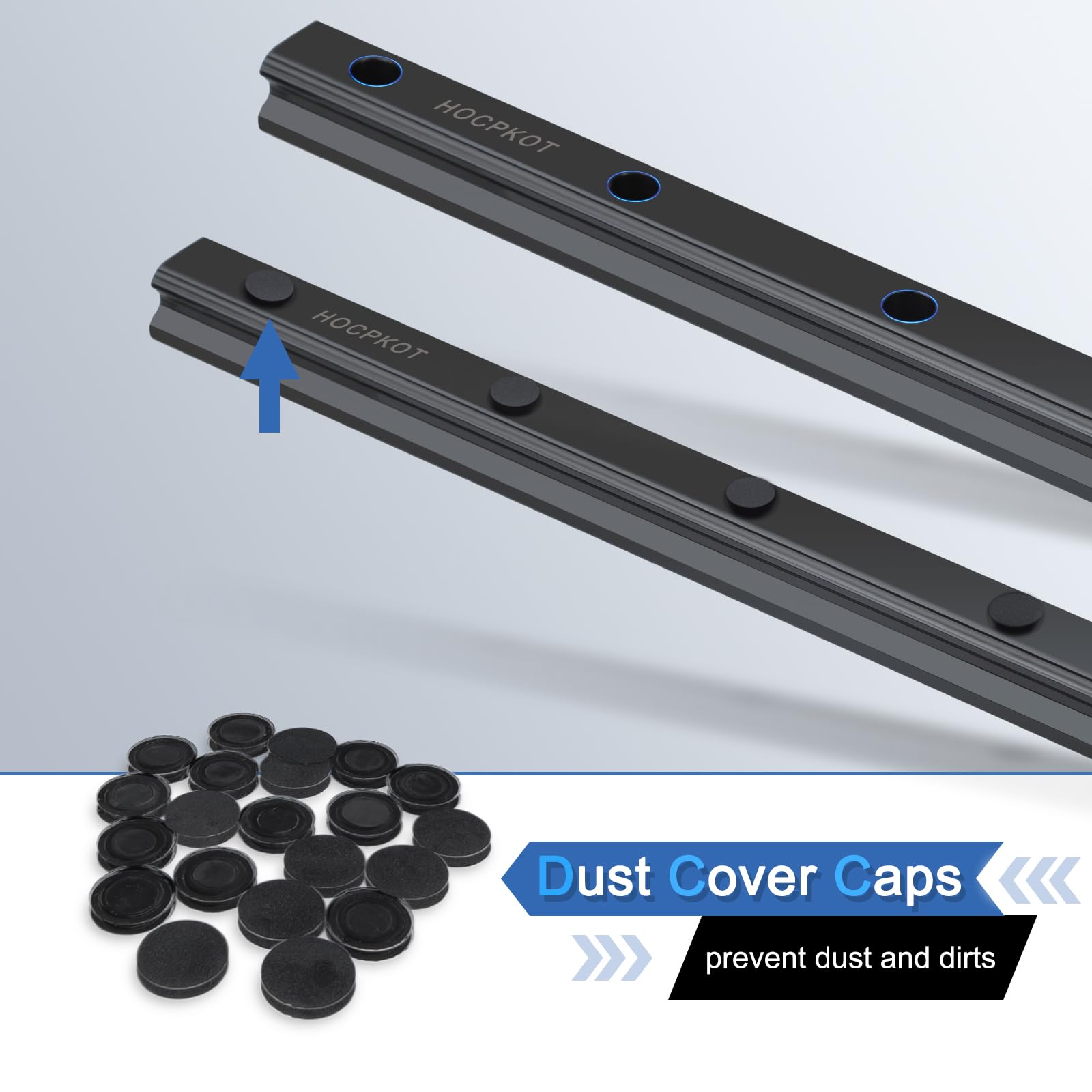 250mm / 9.84 inch HGR20 Linear Guide kit,2pcs 250mm hgr20 Linear Rail with 4pcs HGH20CA Carriage Block and End Stop Block — Amazon image 6