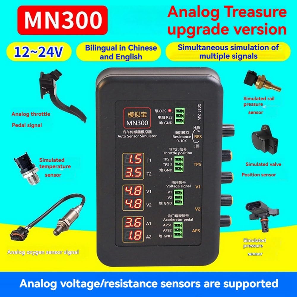 MN300 Simulador de Sensor Automático Probador de Señal Automotriz Generador de Señal de Sensor de Flujo de Presión de Aceite y Oxígeno para Riel de Automóvil
