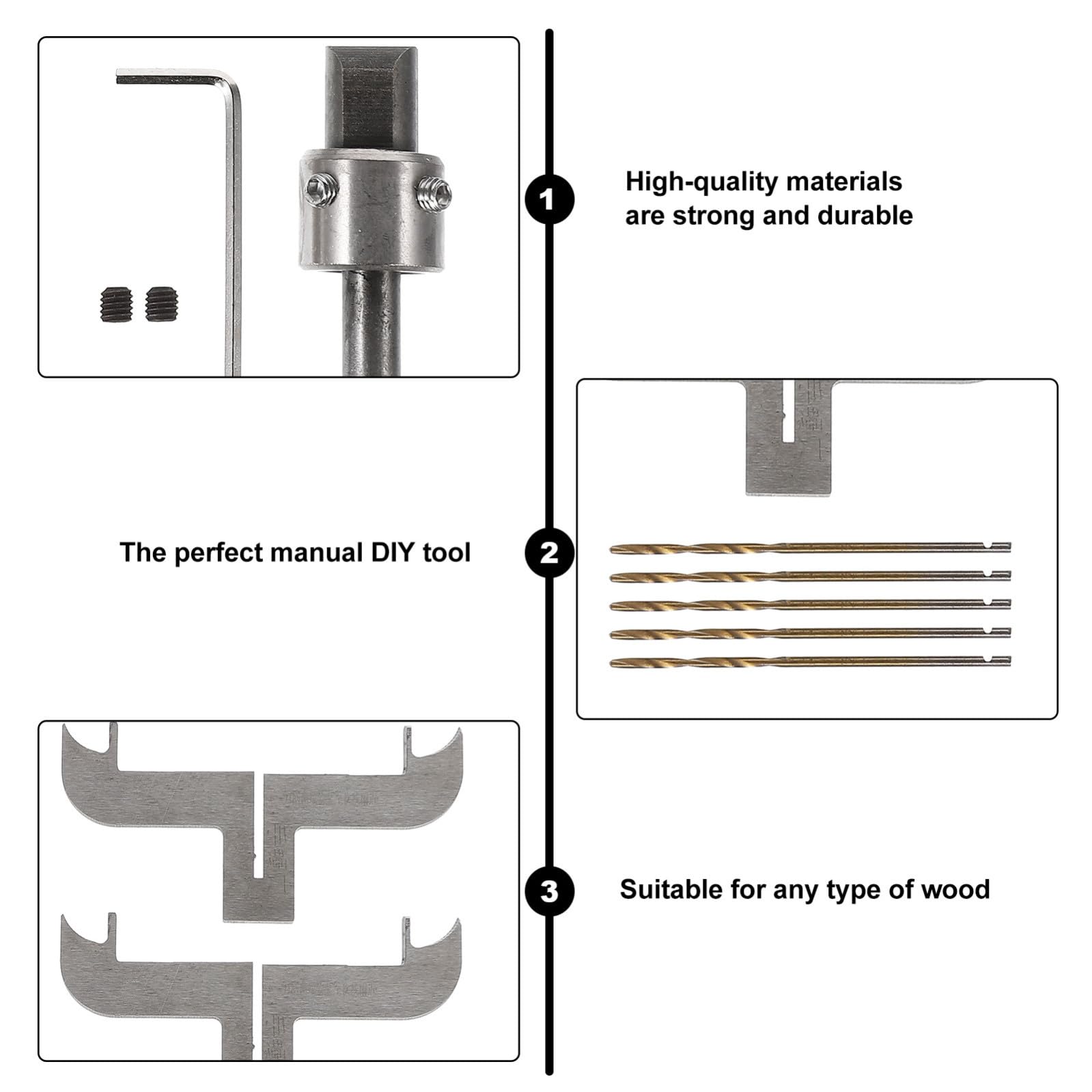 Levemolo Set di Utensili per Intaglio Legno ad Alta Precisione in per Realizzazione Braccialetti e Anelli in Legno Fresatura e Foratura Professionale