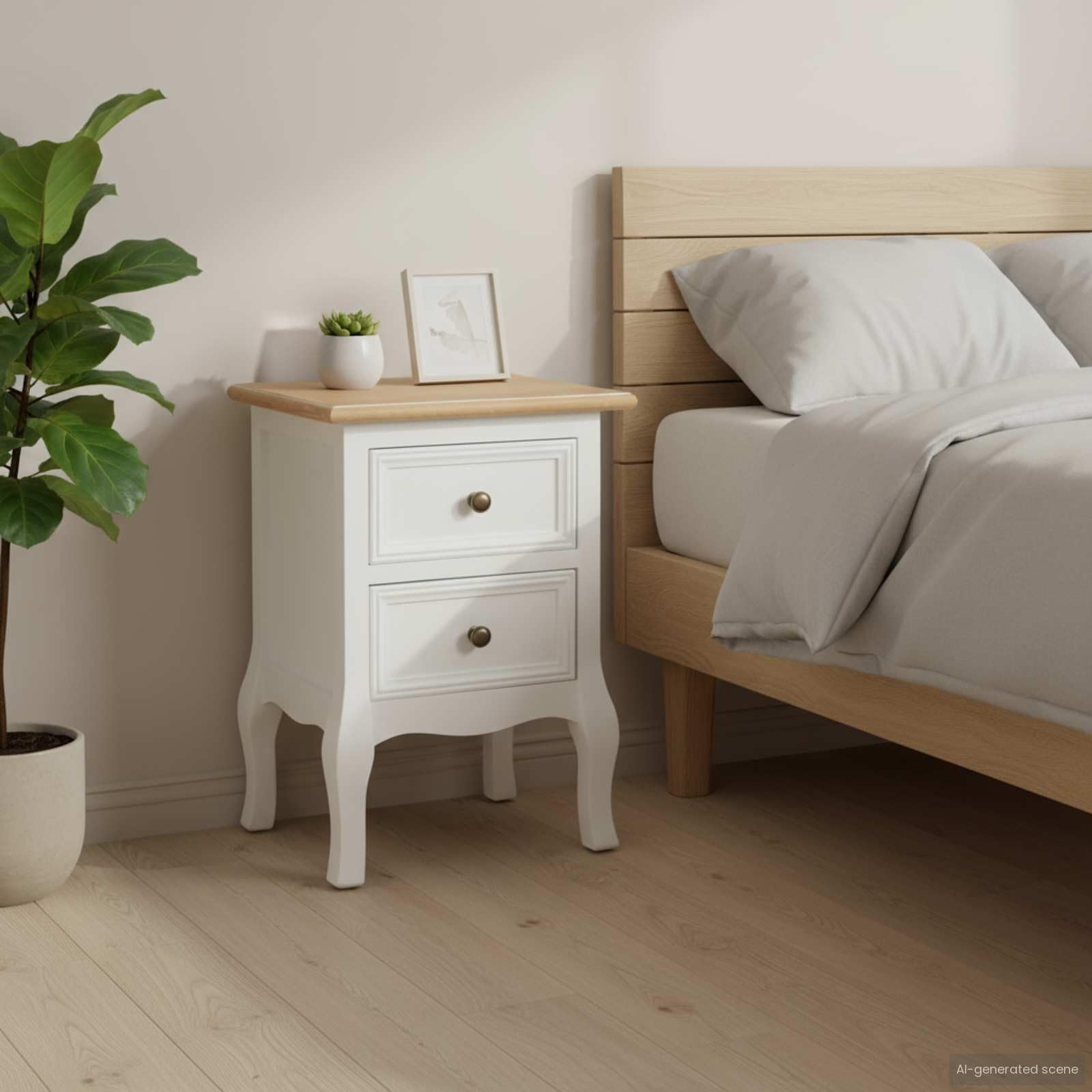 vidaXL Nachtkastje 2 st 35x30x49 cm MDF wit
