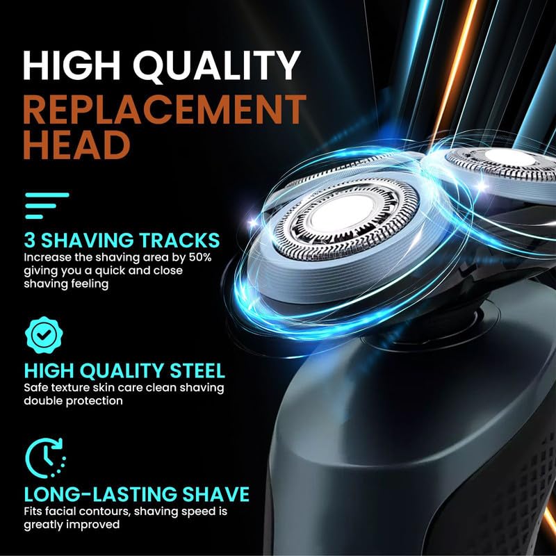 Evergreen Luxe SH60 Replacement Heads for Philips Norelco Series 6000, 6-Piece