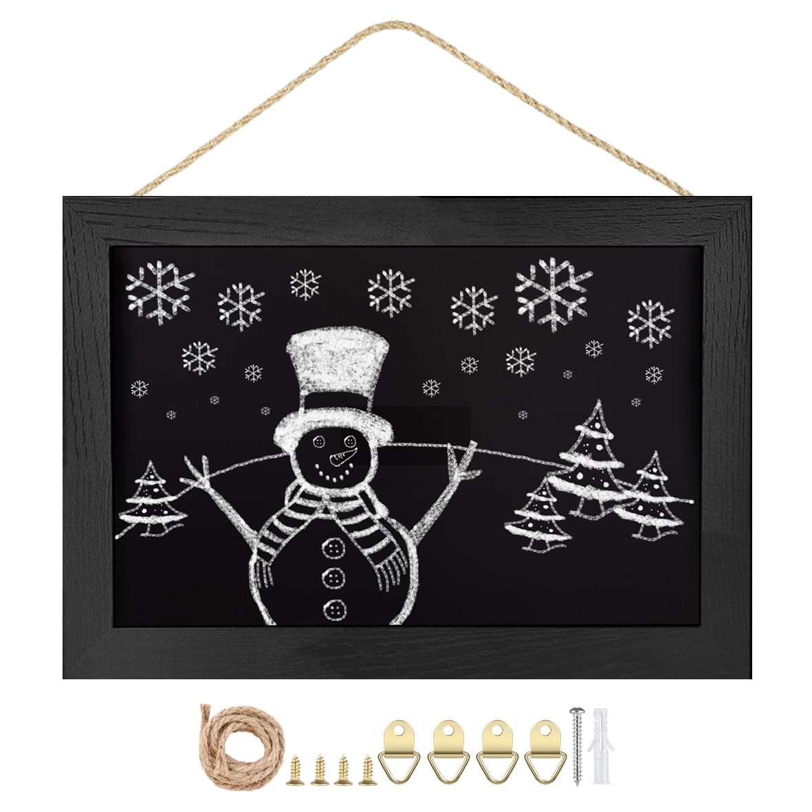 Magnetic Surface Chalkboard, 8.7" * 12.6", Black Wood Frame，Wall Black Board to Use at Home, Office, and Restaurant Sign，Chalkboard-BK2232-US