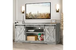 IDEALHOUSE TV Stand Farmhouse Entertainment Center for 65 Inch TV & Media Furniture