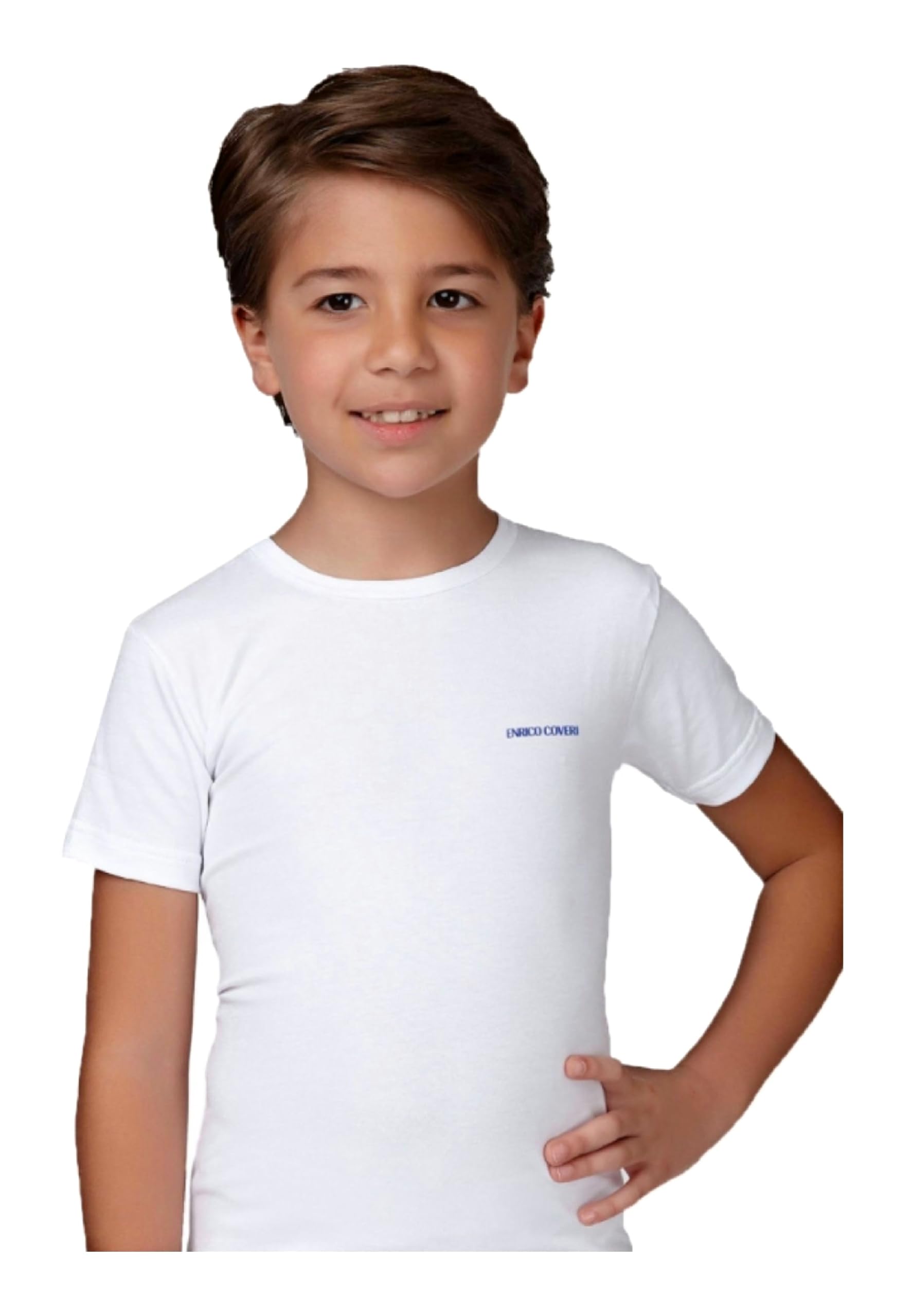 Enrico Coveri Maglietta Intima Caldo Cotone Offerta 3-6 Pezzi + Boxer Omaggio Maglietta Intima Bambino e Ragazzo in Caldo Cotone Maglia Intima Bambino Invernale B94